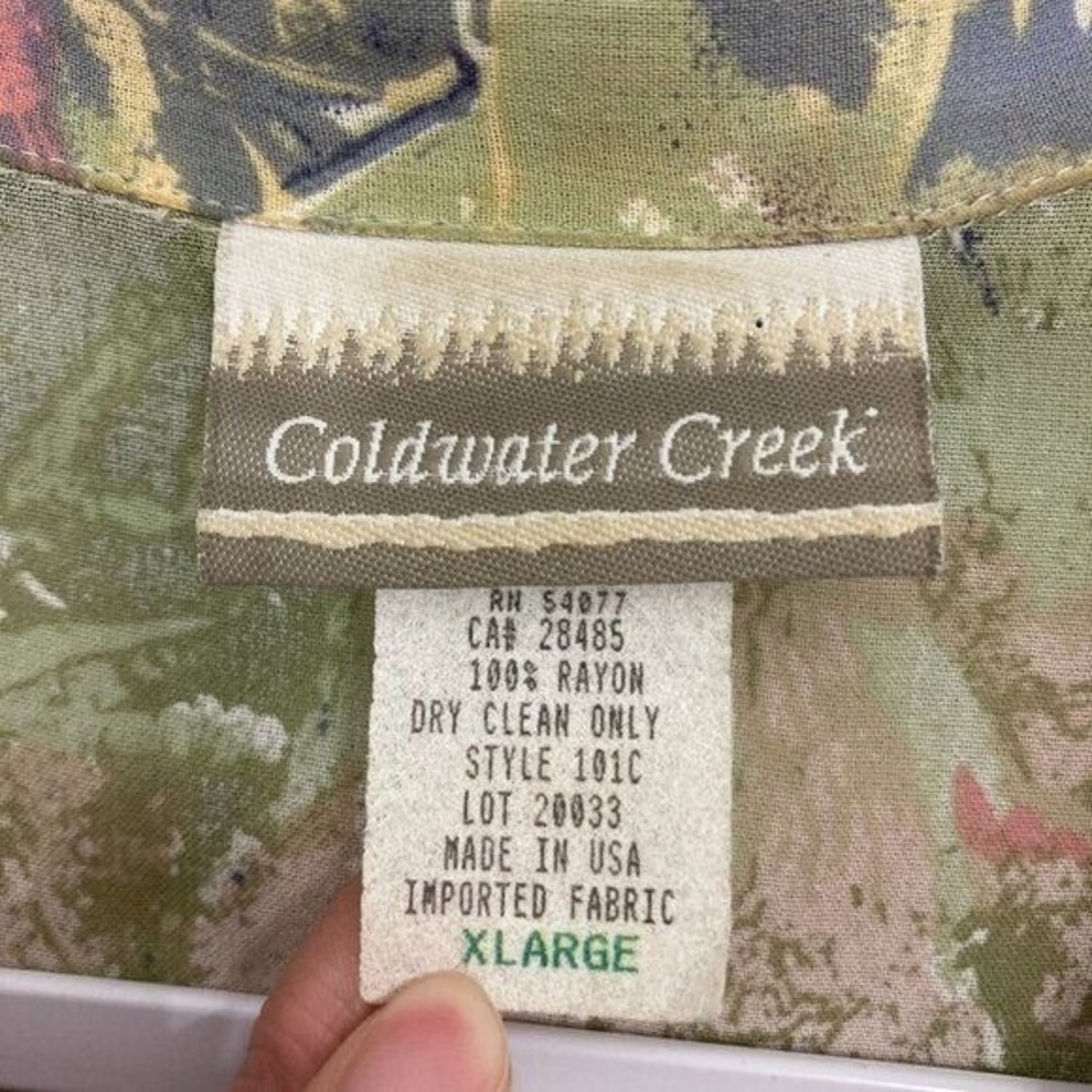Vintage Coldwater Creek Watercolor Artsy Novelty Relaxed‎ Fit Button Down XL - Picture 3 of 11
